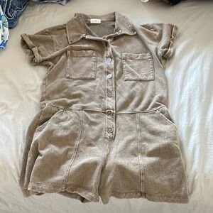 t.la dark green romper/ jumper good condition